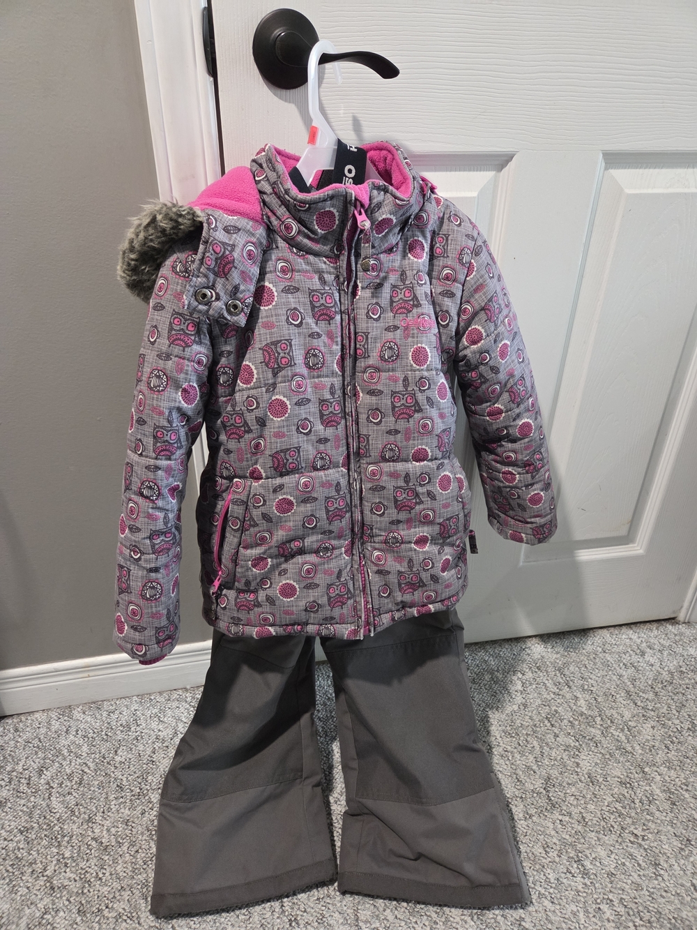 OshKosh B'gosh Pink and Gray Kids Jacket with Fleece Lining